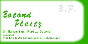 botond pleitz business card